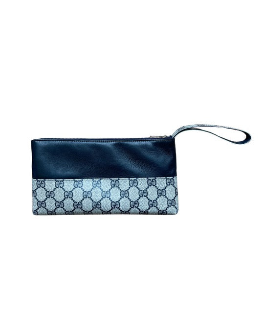 Upcycled Wristlet - Navy Leather