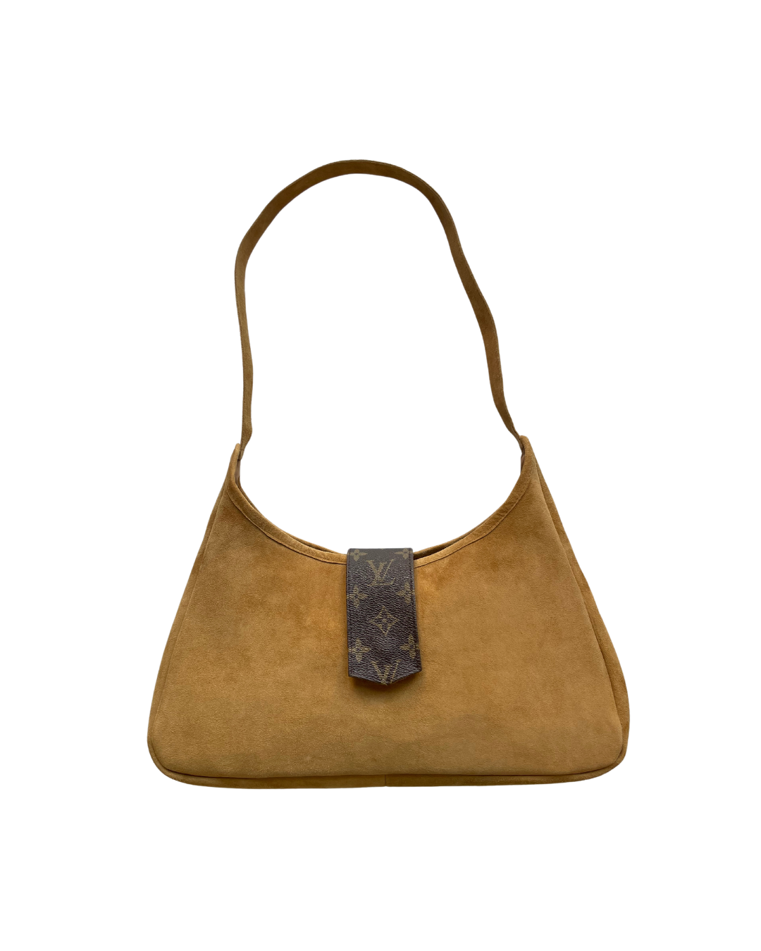 Upcycled Suede Hobo Bag - Camel