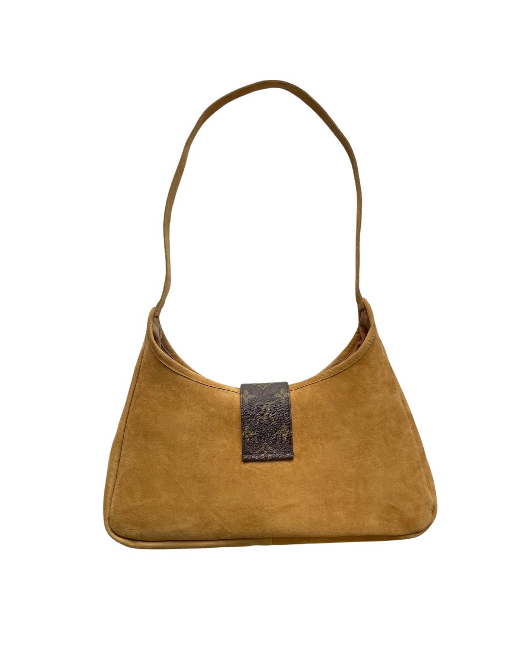 Upcycled Suede Hobo Bag - Camel