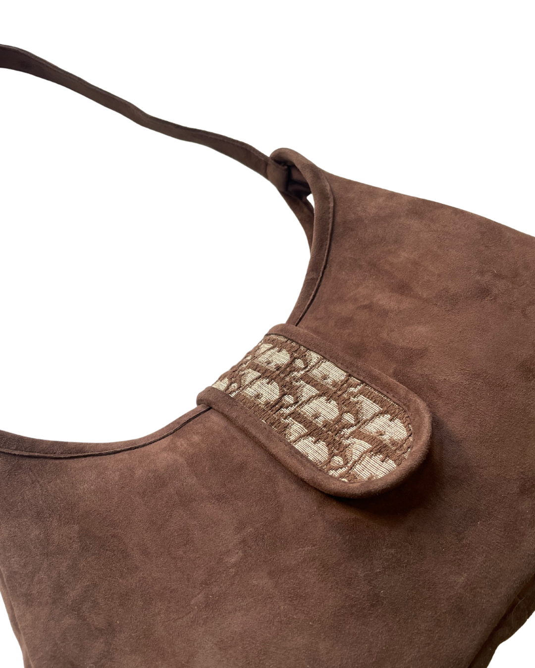 Upcycled Suede Hobo Bag - Mocha