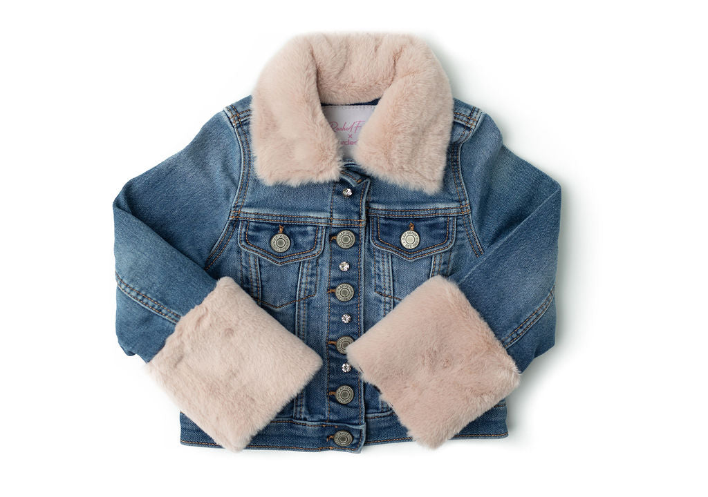 Cotton Candy Dreams Upcycled Denim Jacket - Kids