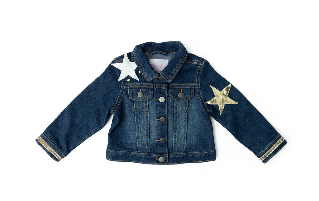 A Star Is Born Upcycled Denim Jacket - Kids