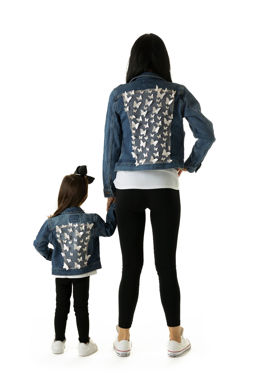 Butterfly Kisses Upcycled Denim Jacket- Kids