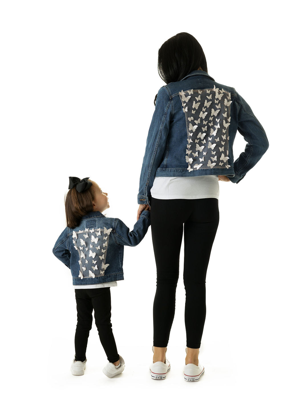 Butterfly Kisses Upcycled Denim Jacket- Kids