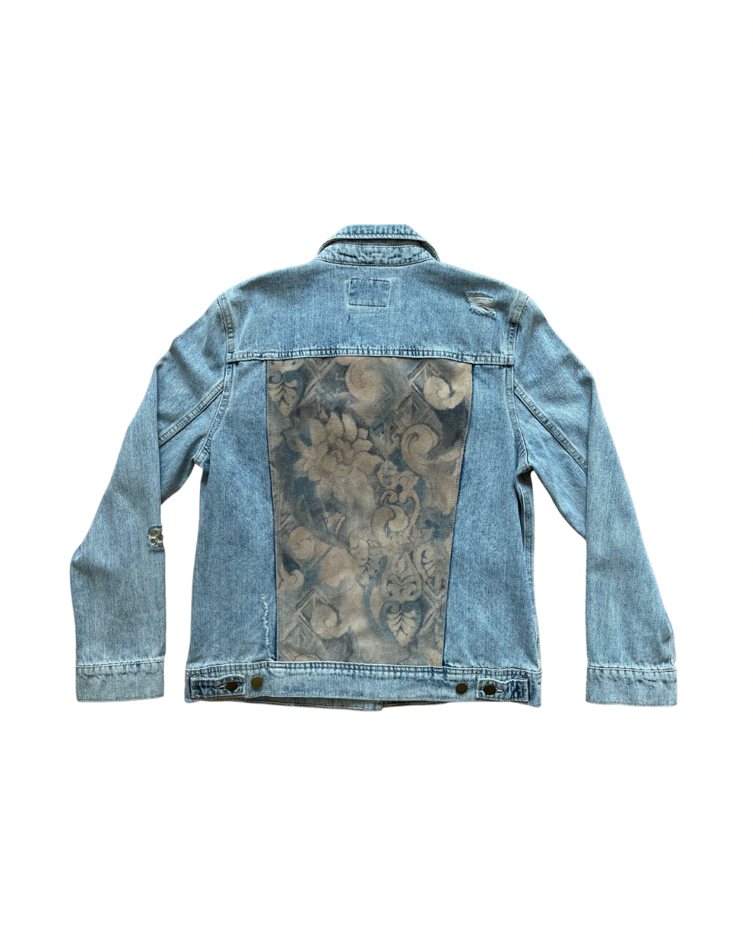 Upcycled Floral Suede Denim Jacket