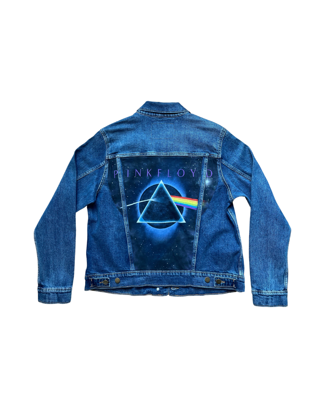 Upcycled Pink Floyd Denim Jacket