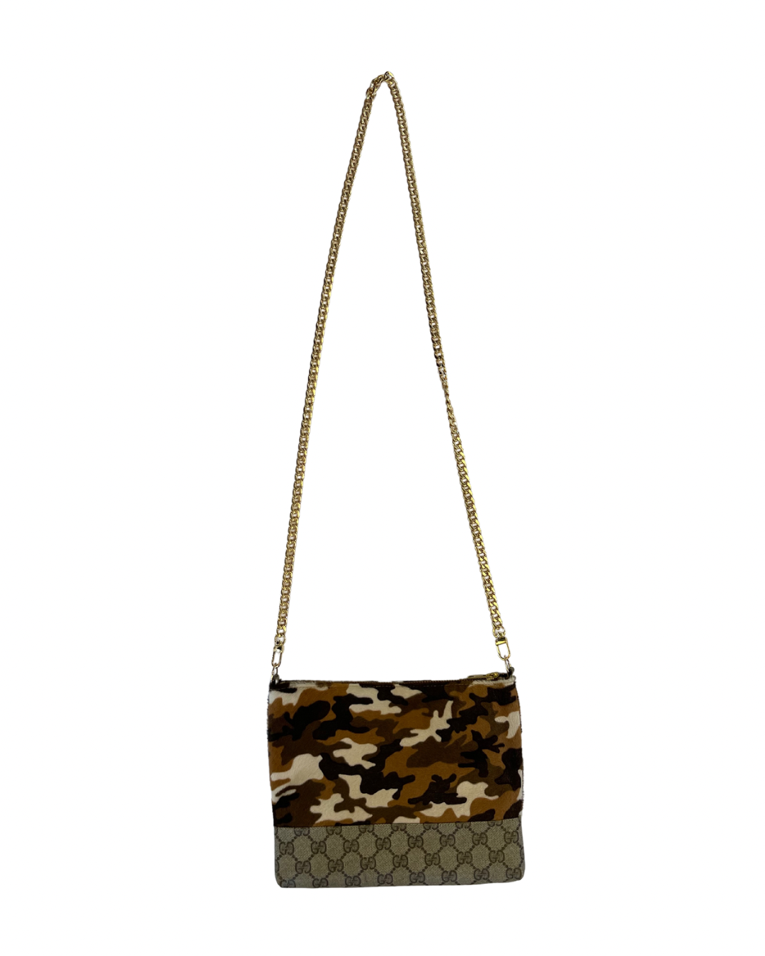 Upcycled Crossbody Bag - Tan Camo