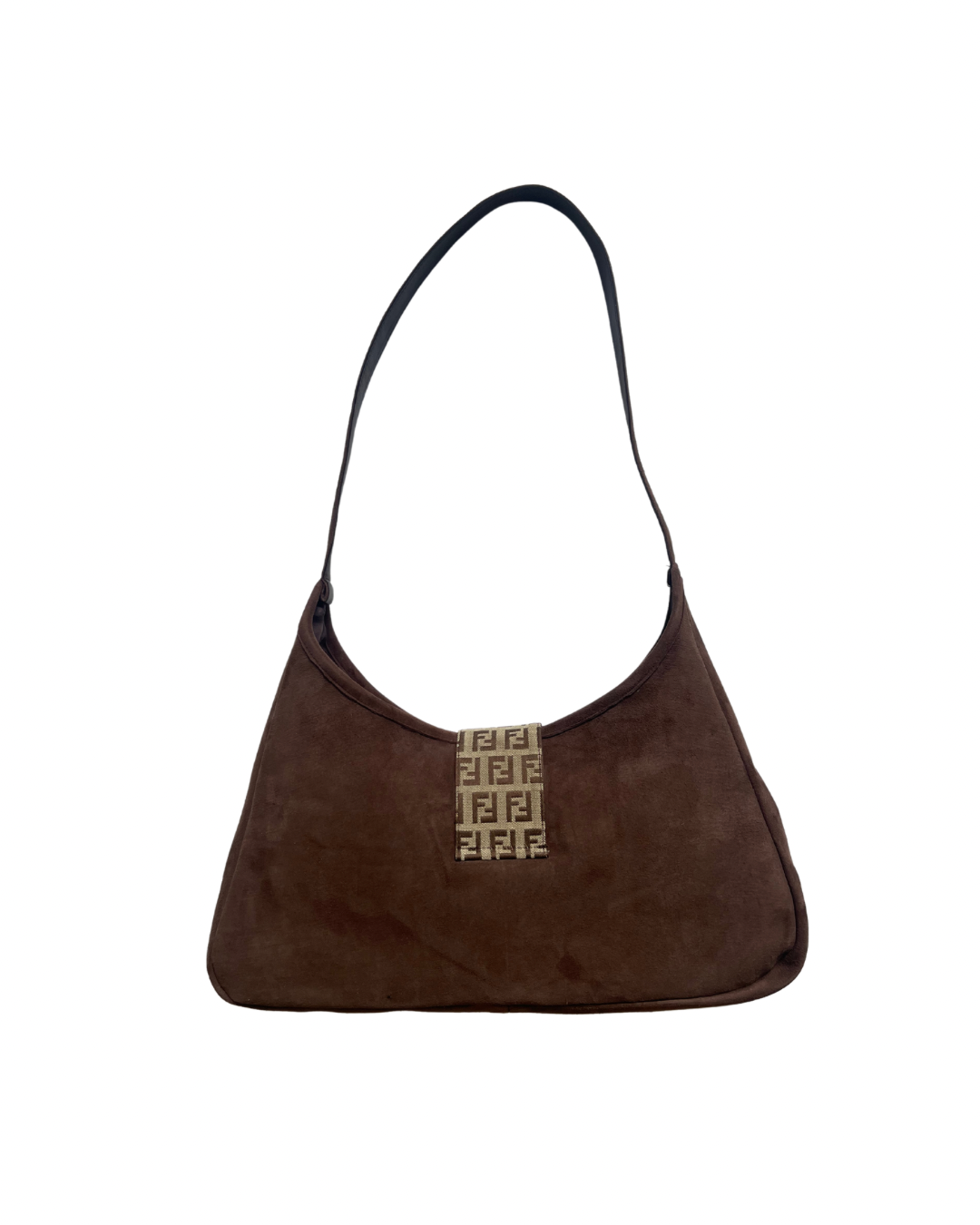 Upcycled Suede Hobo Bag - Brown