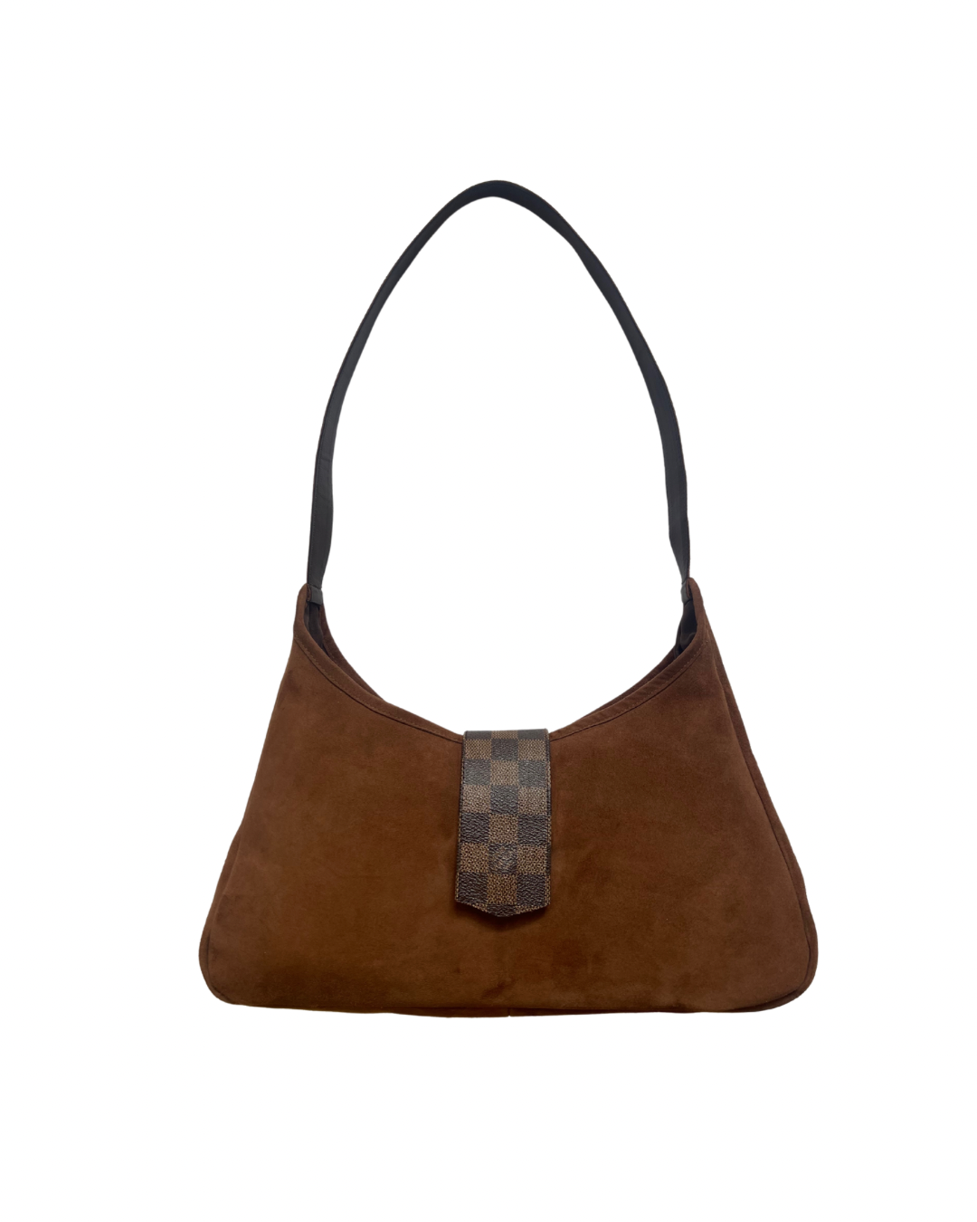 Upcycled Suede Hobo Bag - Chocolate Brown