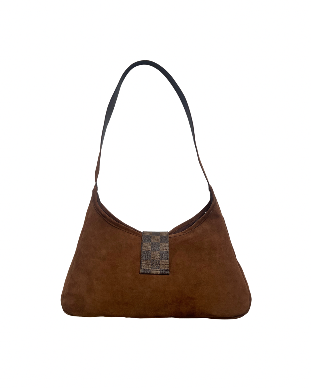 Upcycled Suede Hobo Bag - Chocolate Brown