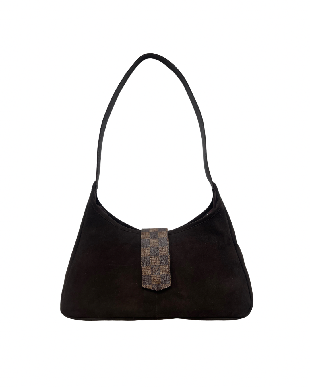 Upcycled Suede Hobo Bag - Chocolate Brown