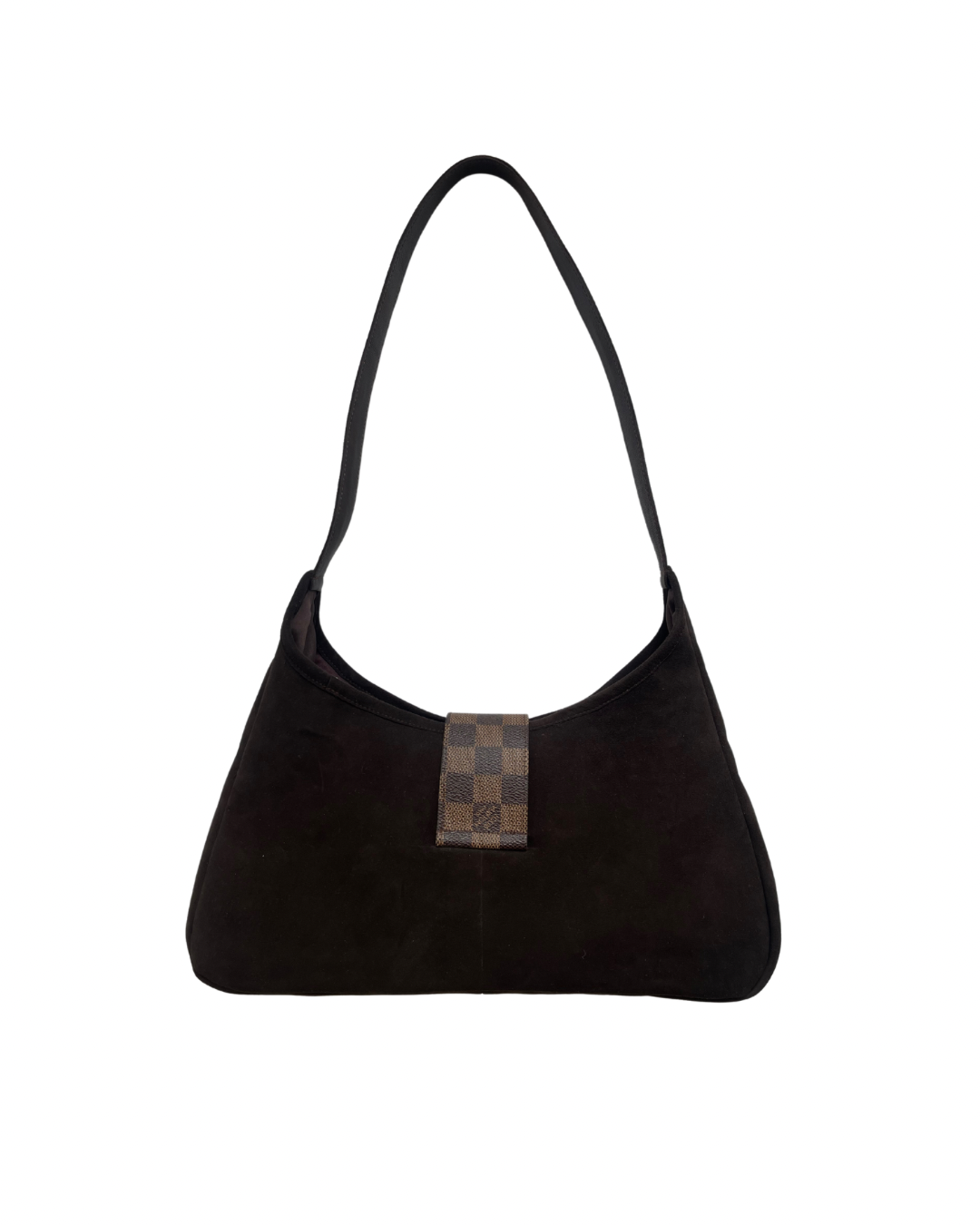 Upcycled Suede Hobo Bag - Chocolate Brown