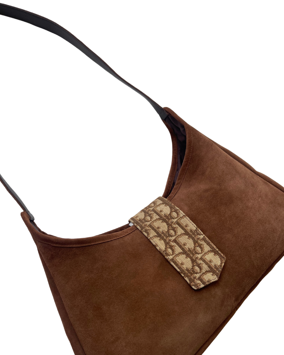 Upcycled Suede Hobo Bag - Mocha