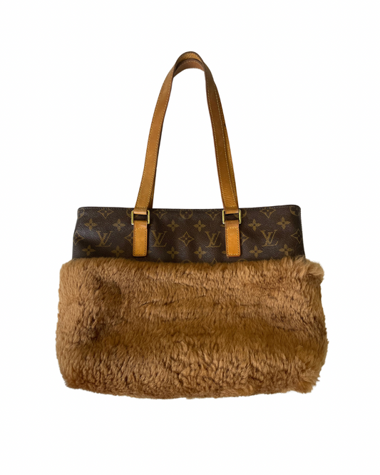 Upcycled Shearling Tote - Brown