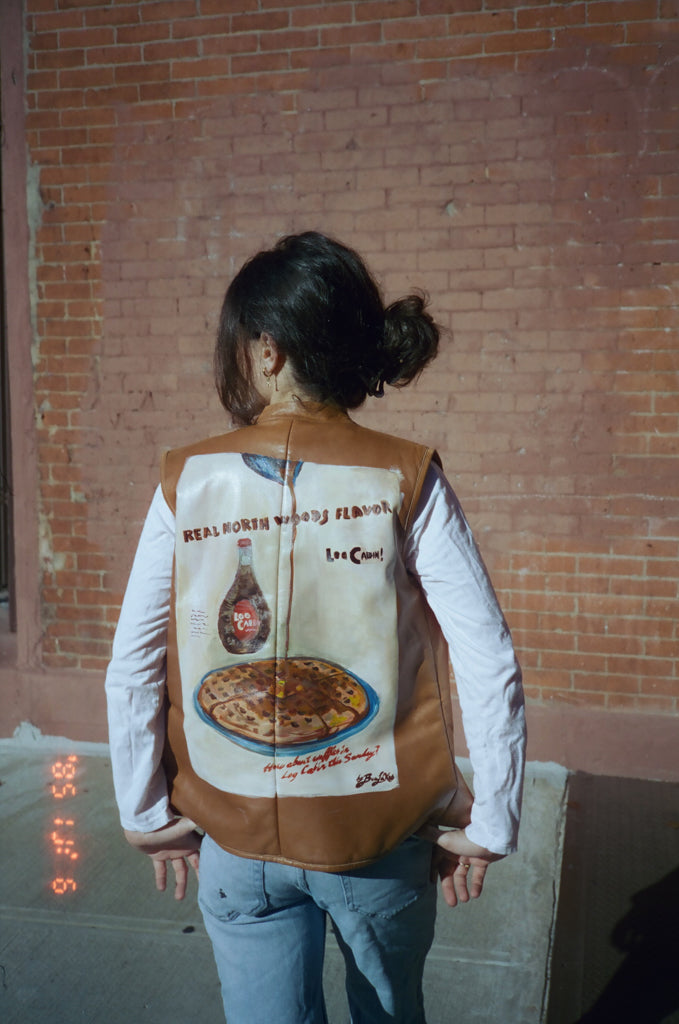 UpcycledNYC X ByBoulukos Log Cabin Vintage Leather Vest