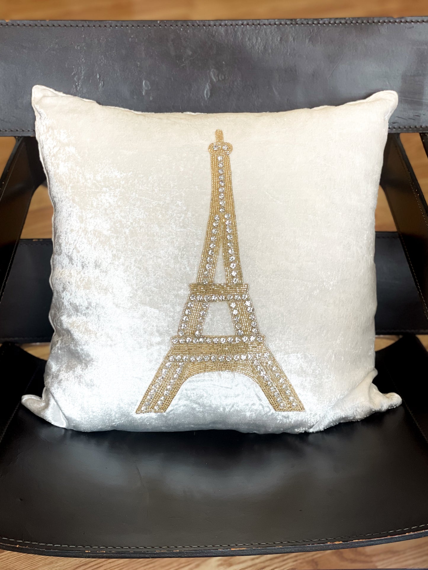 Upcycled Gem Eiffel Tower Pillow