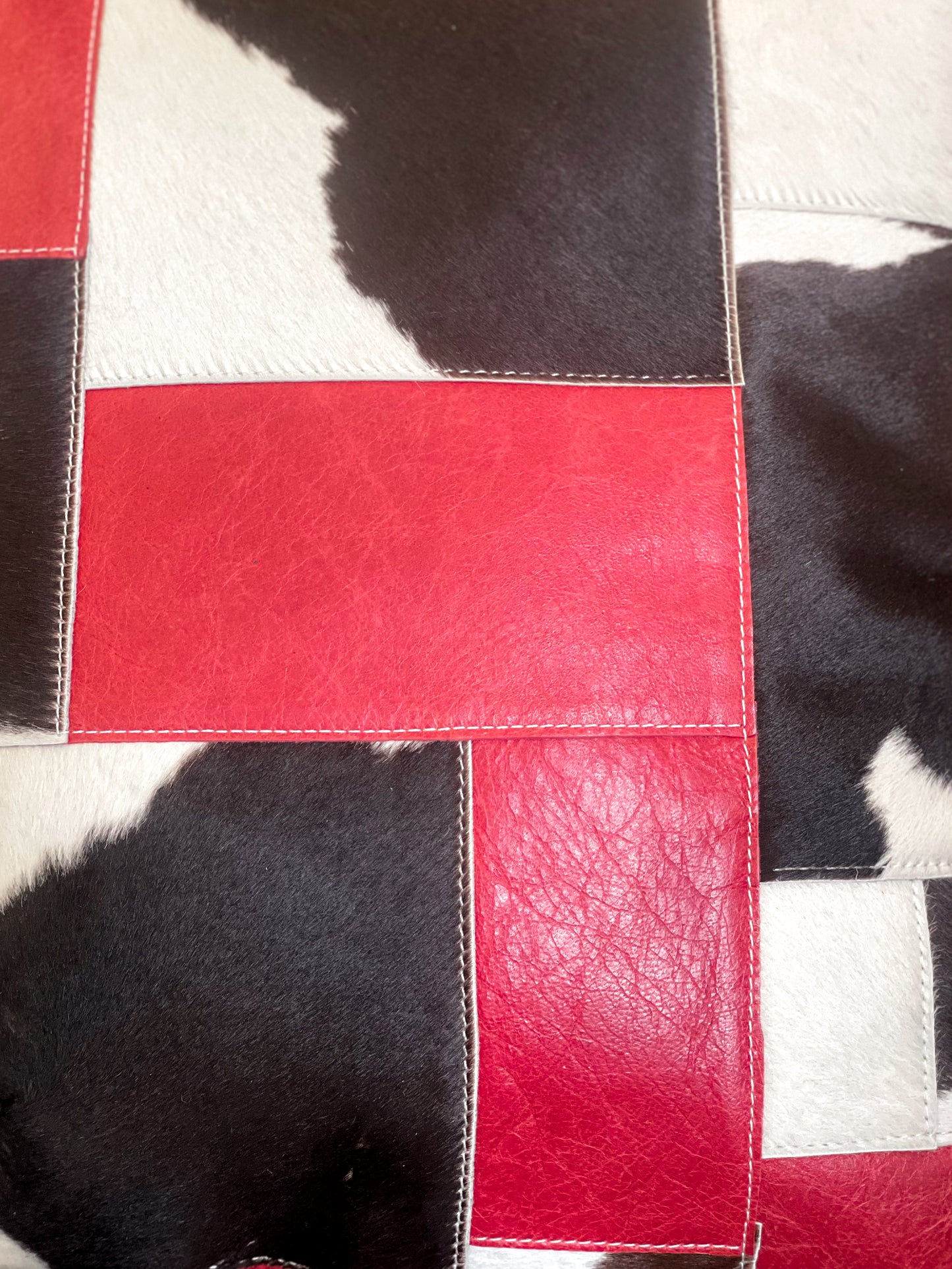 Upcycled Leather Patchwork Pillow