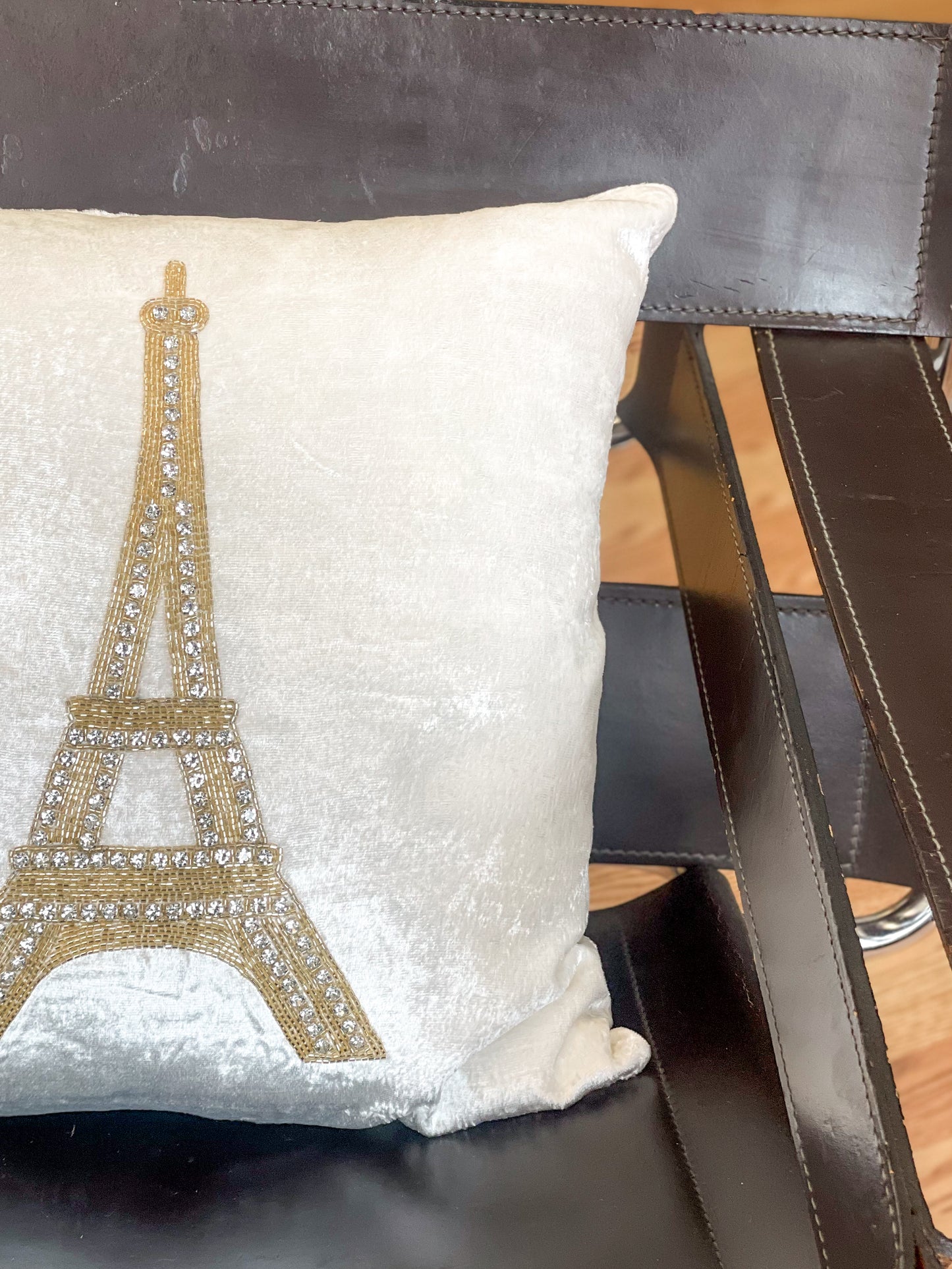 Upcycled Gem Eiffel Tower Pillow