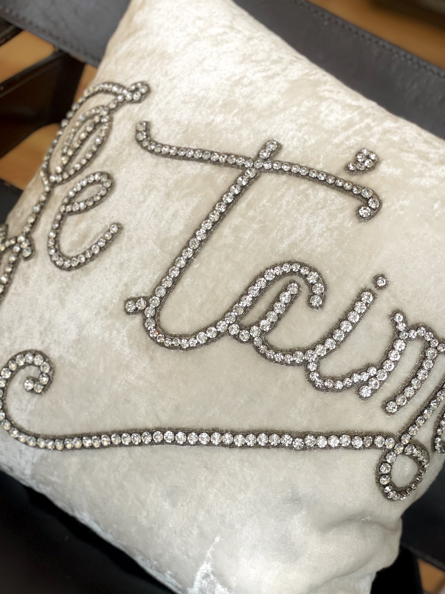 Upcycled Gem Je T'aime Pillow