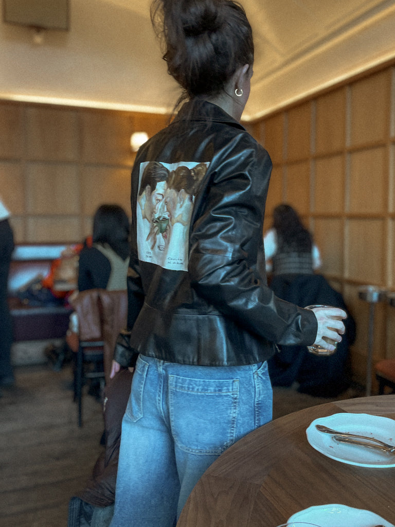 UpcycledNYC X ByBoulukos Nescafe Leather Jacket