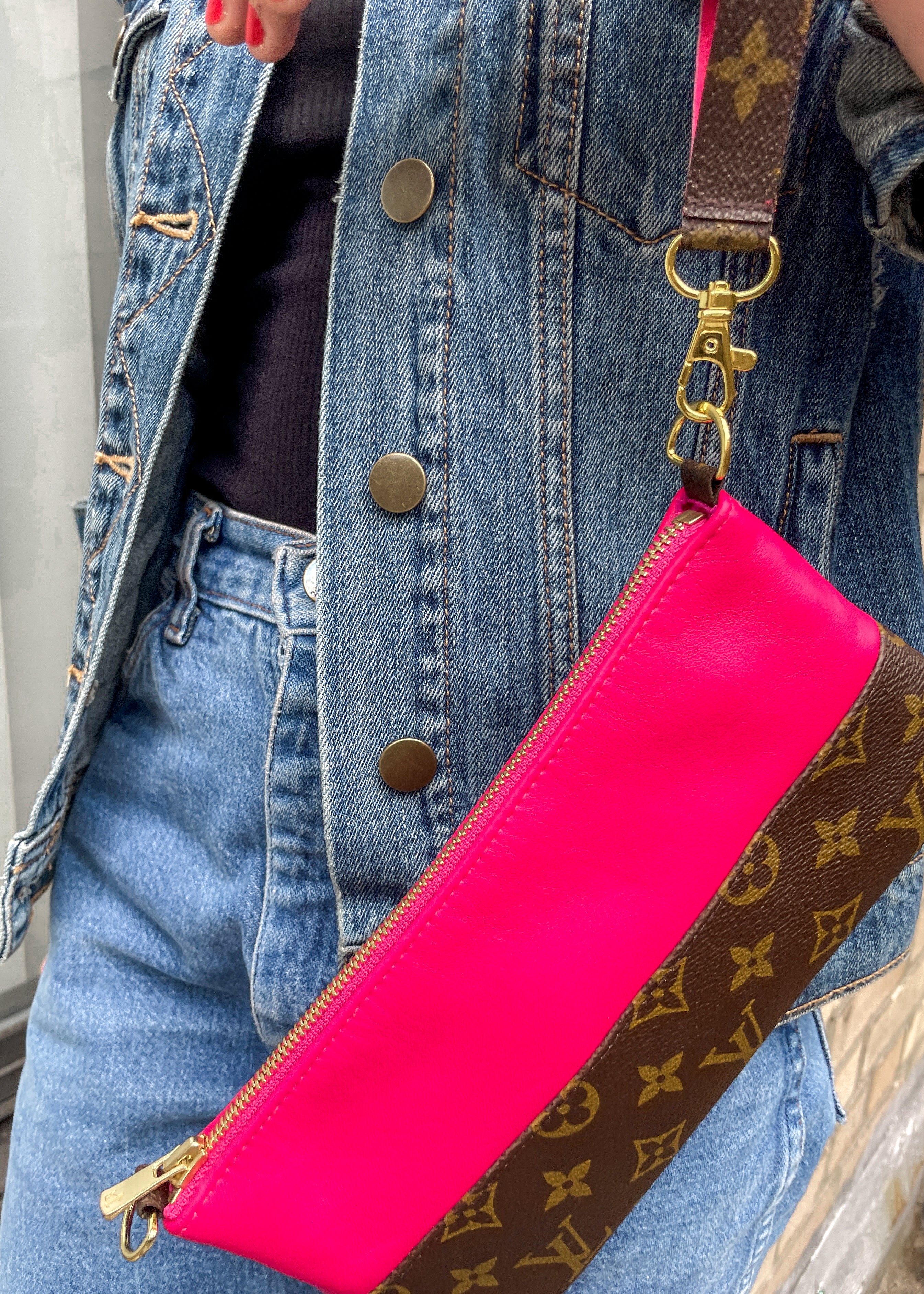 Louis Vuitton upcycled pink crossbody shops