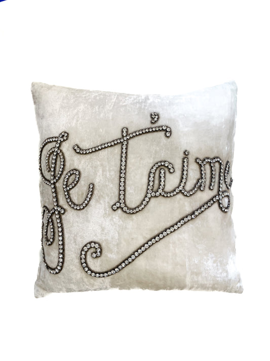 Upcycled Gem Je T'aime Pillow