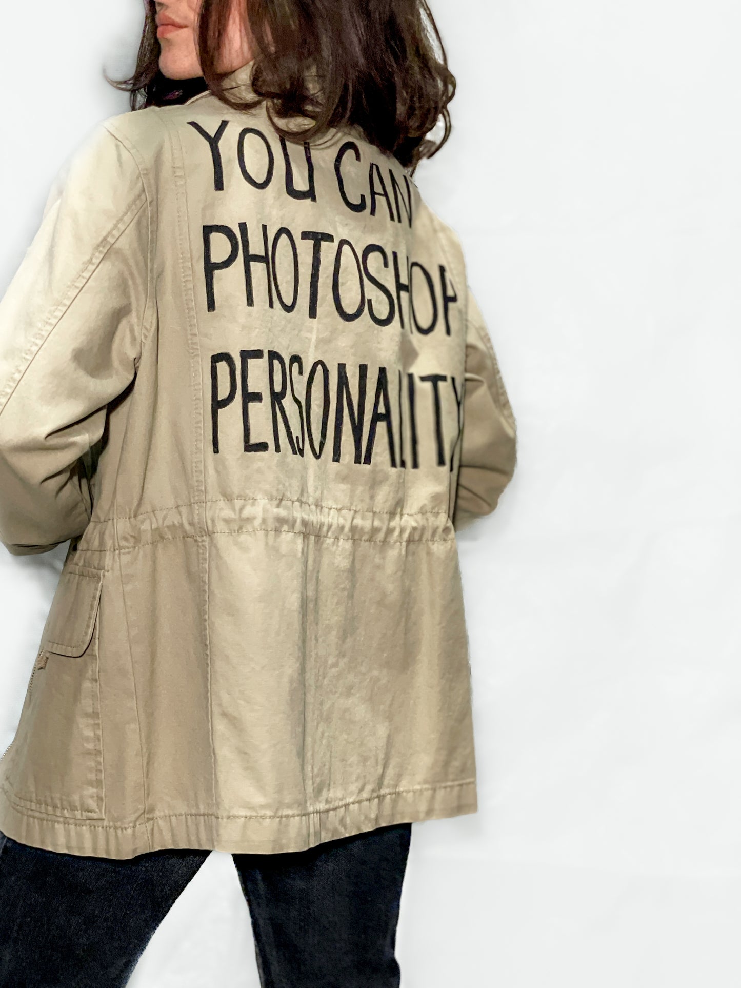 Upcycled Oatmeal Army Jacket - You Can't Photoshop Personality