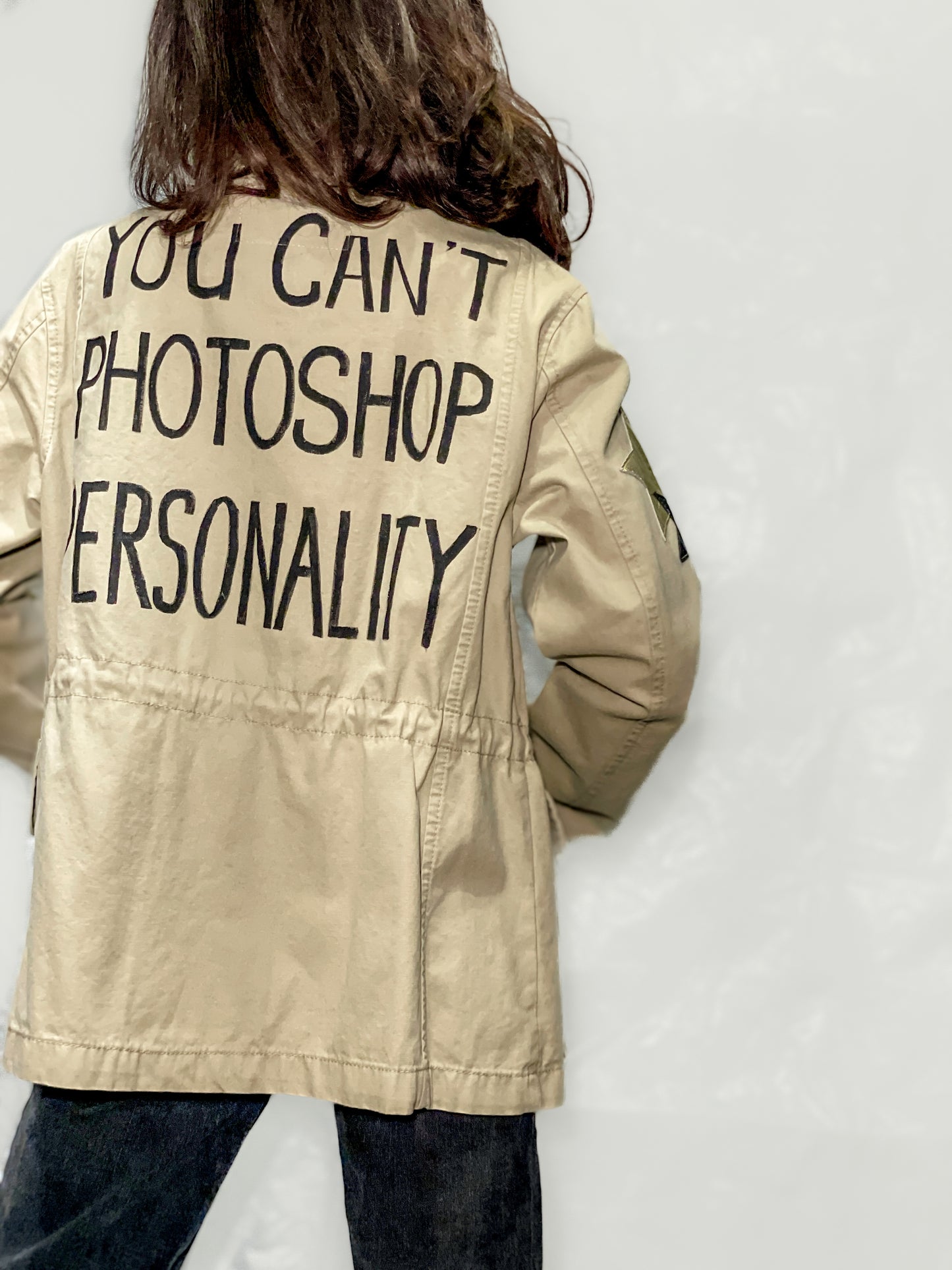 Upcycled Oatmeal Army Jacket - You Can't Photoshop Personality