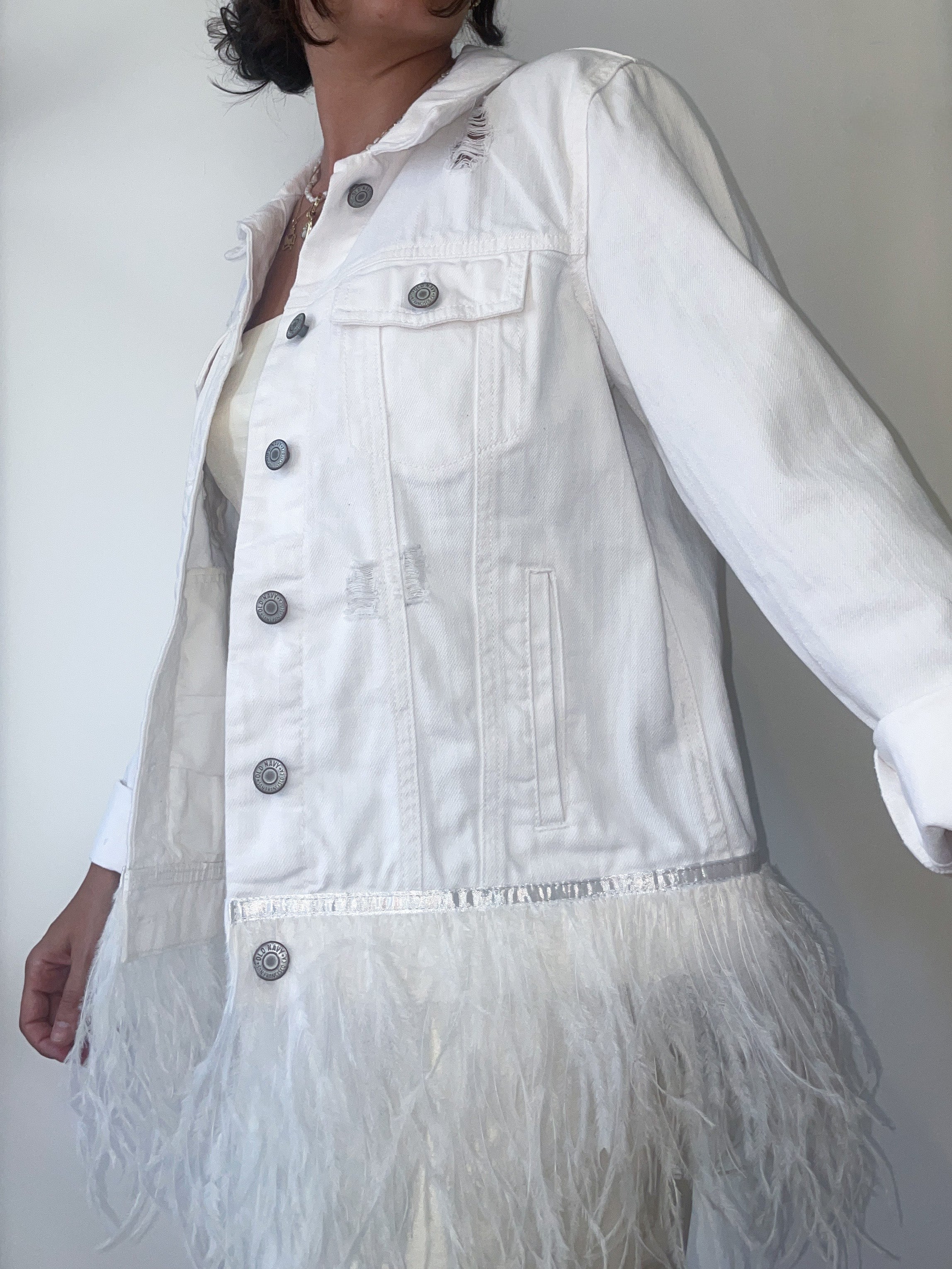 Women's Plus Feather Cuff Oversized Denim Jacket | Boohoo UK
