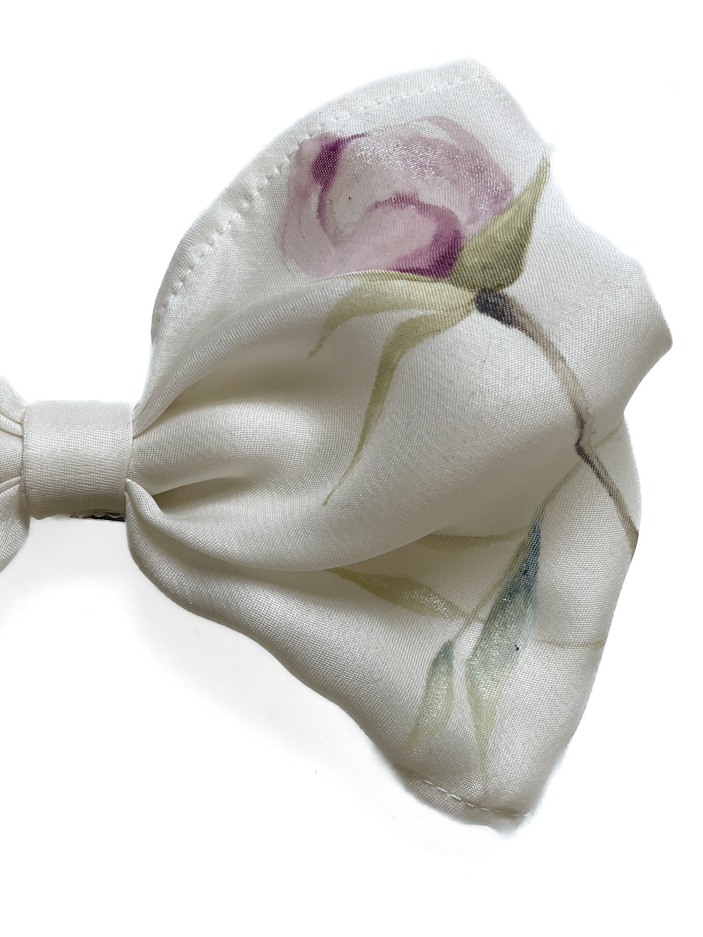 Upcycled Hand-painted 100% Silk Bow