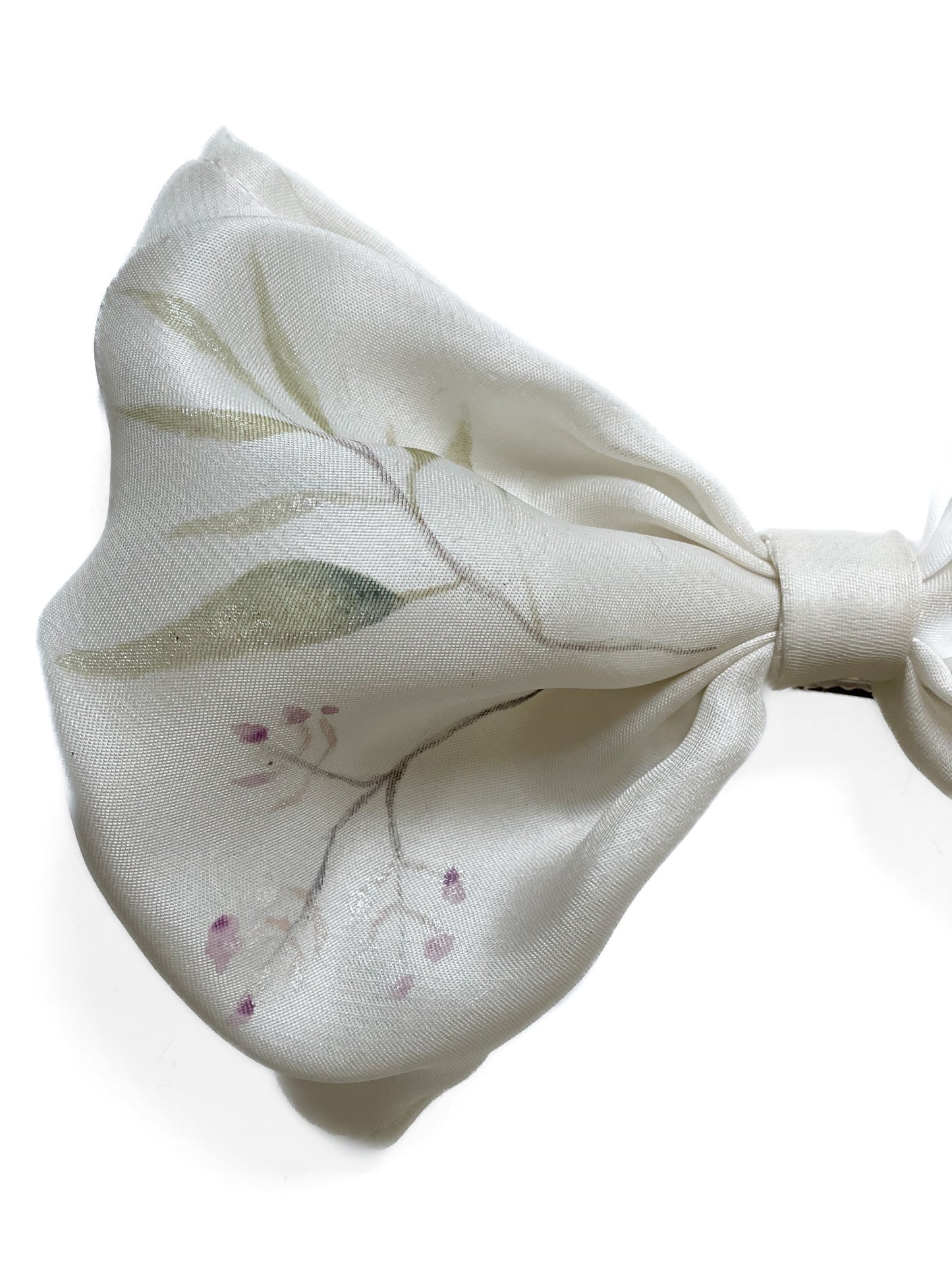 Upcycled Hand-painted 100% Silk Bow