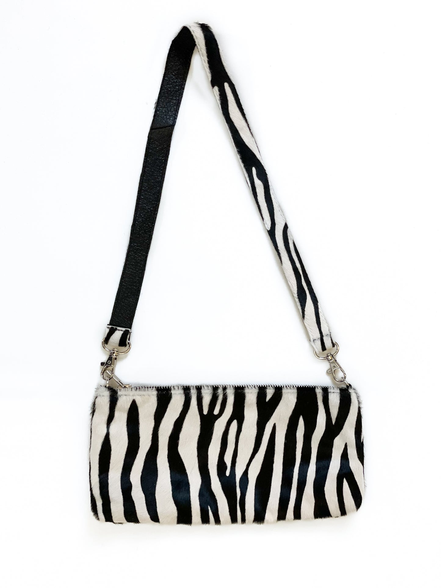 Upcycled Hair on Calf Zebra Print Purse