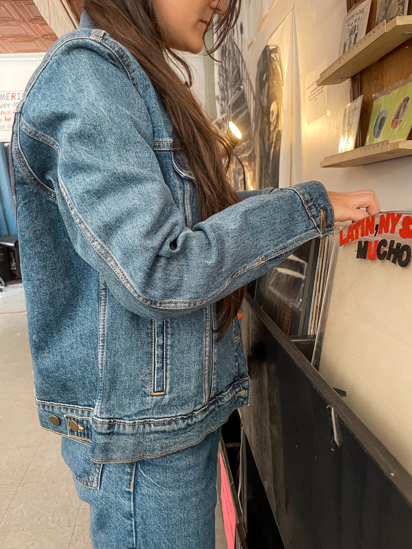 Upcycled Pink Floyd Denim Jacket